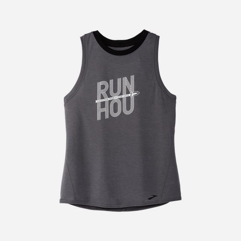 Brooks Houston22 Distance Graphic Running Tank Dame Online - Grå - Norge (ZWY263570)